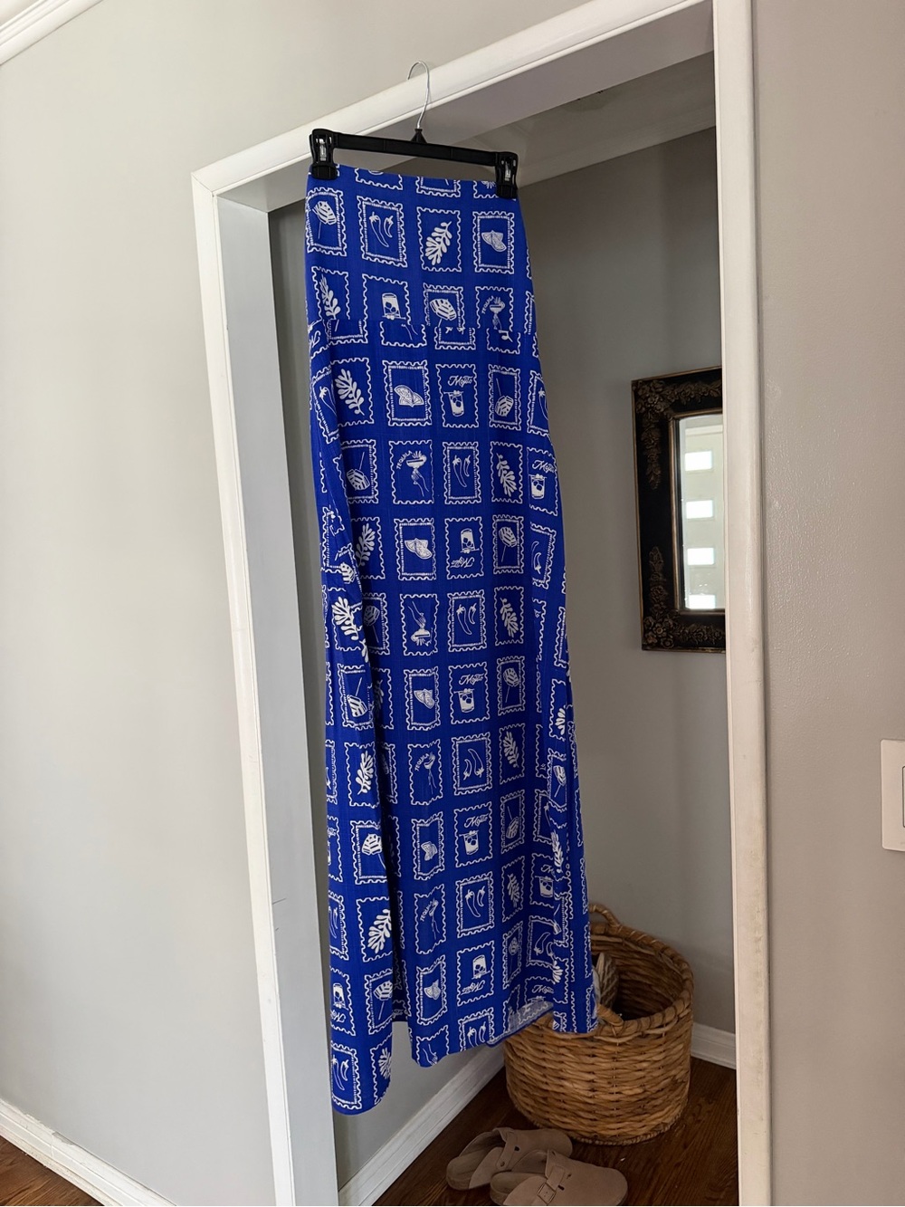 Blue Printed Maxi Skirt - Paper Heart